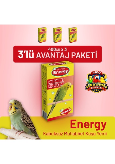 Kabuksuz Muhabbet Kuşu Yemi - 3 Adet 400 G