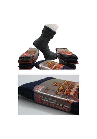 Erkek Lambswool Termal Yün Kışlık Havlu Kalın Çok Renkli Çorap 6'lı Paket Isıyı İçeride Tutar Çok Renkli