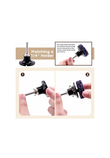 Konesam 2 İnç Hızlı Değişim Poli Zımpara Disk Seti, 15 Parça, Pas Ve Boya Temizleme İçin Çok Amaçlı Kullanım