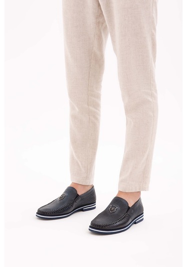 Tamer Tanca Erkek Hakiki Deri Lacivert Casual Ayakkabı 383 3345 Ev Erk Ayk Y19 Acık Lacı Bsk Lacivert