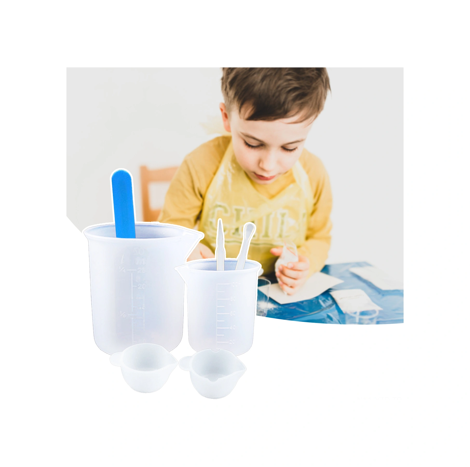 Yuntech01 Silikon Reçine Ölçüm Kiti 6 Parça - Isı Dayanıklı, Kaymaz Yüzeyli, Ev Ve El İşleri İçin Epoksi, Mücevher Ve Sanat Projeleri Diğer