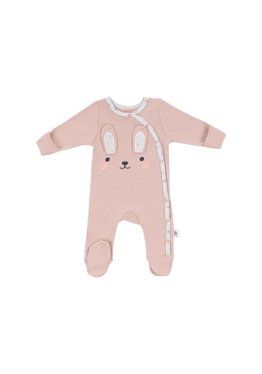 Gezenbebe Hero Uzun Kollu Nakışlı Bebek Tulumu Pembe