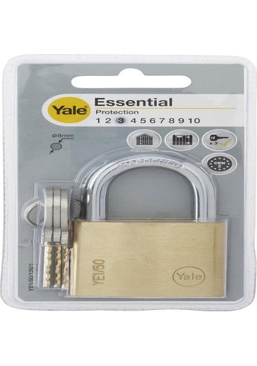 Yale Essential Serisi 50 Mm Prinç Sarı Asma Kilit