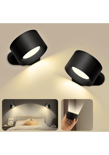 Vkemall Usb Şarjlı Dokunmatik Led Gece Lambası - Manyetik, Taşınabilir, 3 Renk Seçeneği Siyah