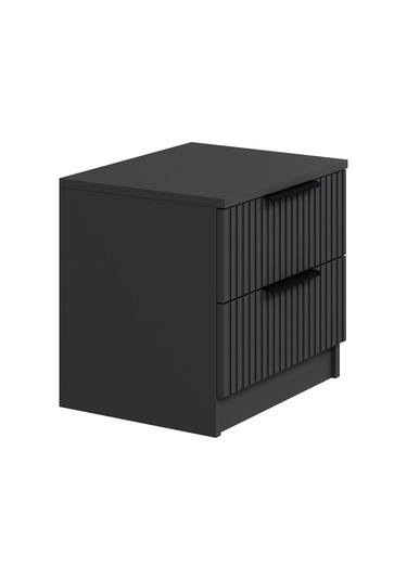 Kale Plus Komodin 2 Çekmece Antrasit Mebran Çizgili