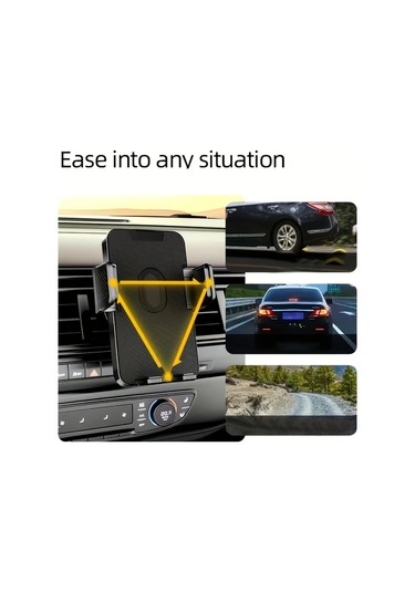 Primepickings 360 Derece Dönebilen Araç Havalandırma Telefon Tutucu Abs Siyah 4-7 Inç Android İos Uyumlu