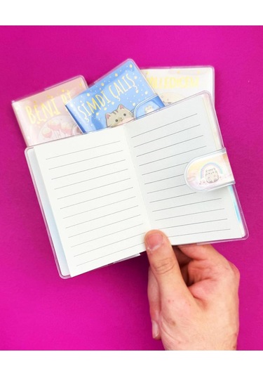 4 Adet Özel Tasarım Türkçe Motto Cırt Kapak Defter Set Çok Renkli