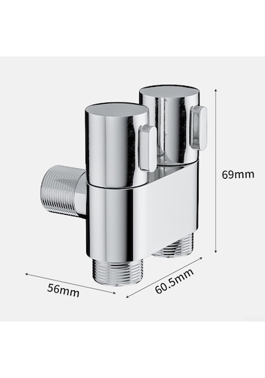 Qianfan El Tipi Bide Püskürtme Kiti - Çift Çıkışlı Açılı Valf Gümüş