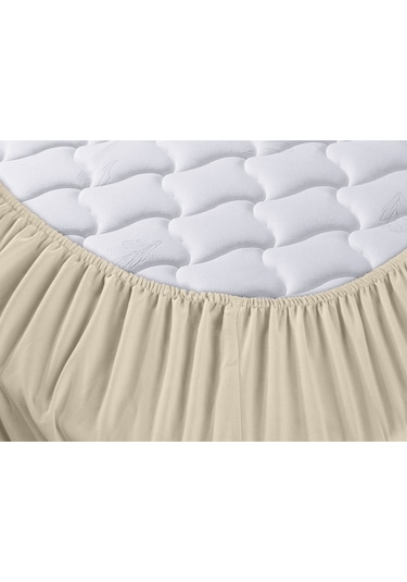 Menderes Home Cotton Collection Ranforce Çift Kişilik Fitted Düzboya Krem