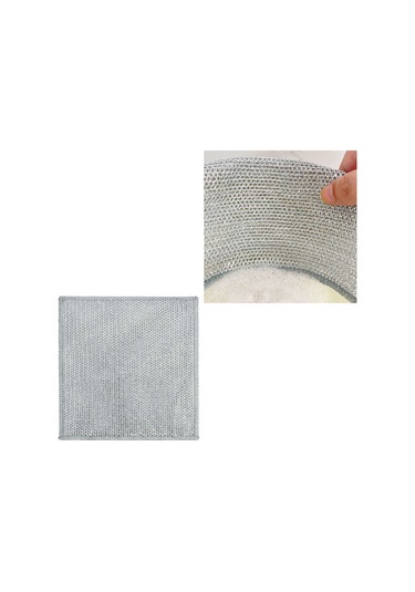 Kangvka Gümüş Tel İki Yönlü Temizlik Bezi - Yağ Tutmayan, Suyu İçeren, Fırça Ve Tabak Temizleyici - 20x20cm 10 Adet