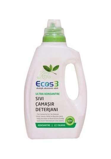 Ecos3 Organik Sıvı Çamaşır Deterjanı 22 Yıkama 3 x 750 ML
