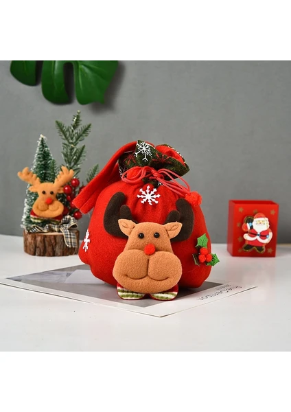 Buaoaos Reindeer Pattern Children's Christmas Gift Candy Bag 001