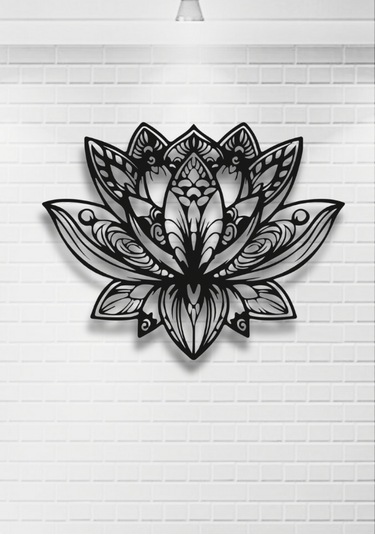 Mandala Lotus Çiçeği Metal Duvar Dekoru