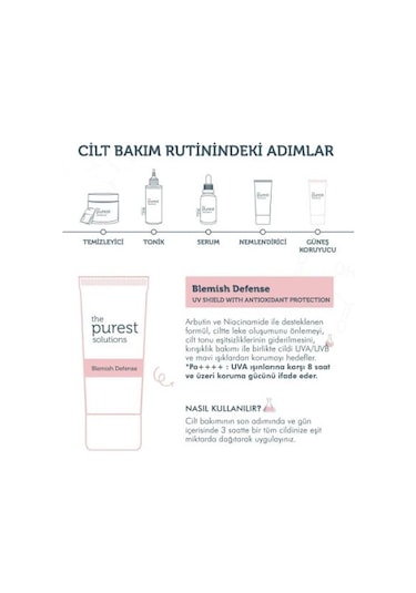 The Purest Solutions Lekeli Ciltler İçin Renkli Güneş Kremi SPF50+ 50 ML