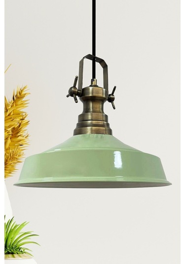 Asaletli Tekli Avize Yeni Eskitme Başlık Retro Sarkıt Lamba Restoran Salon Aydınlatma Mint Yeşili