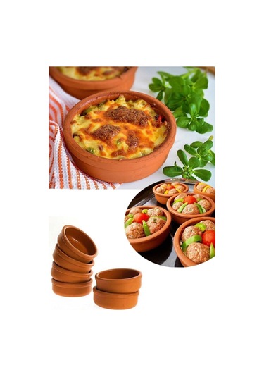 Güveç Kabı 6 Lı Toprak Güveç Sütlaç Kabı