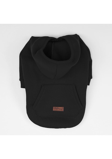 Siyah Kanguru Cepli Orta Büyük Irk Köpek Hoodie- Sweatshirt Büyük Köpek Kıyafeti 18-40 Kg Aralığı Orta Büyük Irklar