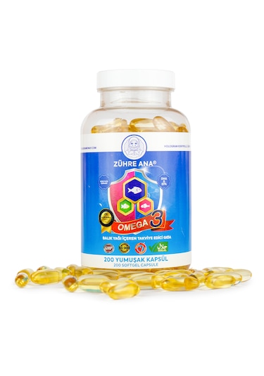 Omega 3 Balık Yağı - 200 Kapsül 1300 Mg