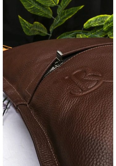 Premium Dekoratif Deri Kahverengi Kırlent Kılıfı/ev Ve Ofis Için Gerçek Deri 45x45cm Kırlent Kılıfı Kahverengi