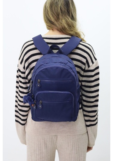 Sevimli Peluş Figürlü Günlük Kadın Sırt Çantası Şık, Kullanışlı, Okula Ve Seyahate Uygun Lacivert