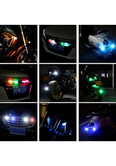 Motosiklet Bisiklet Scooter Anti-Çarpışma Ledi 9'lu