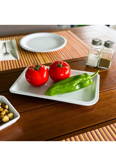 Alezy 482 Göreme Melamin Termostar Avanos Sunum Tabak 24 Cm Beyaz