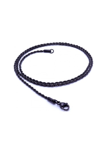 Fm Sarmal Halat Çelik Kolye 2mm 3183cek027 Siyah