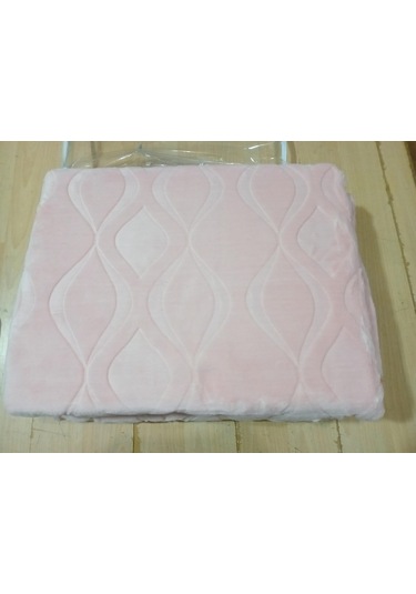Kristal Tek Kişilik Kalın Kabartma Emboss Battaniye Pudra