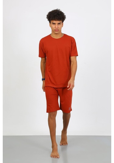 Akbeniz Erkek Pamuk Lakost Alt Üst Kaprili Pijama Takım Kremit 6872 Kiremit