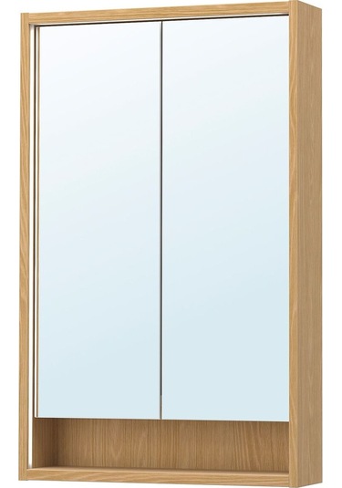Banyo Duvar Dolabı, Meşe Görünümlü, 60x15x95 Cm Açık Ceviz