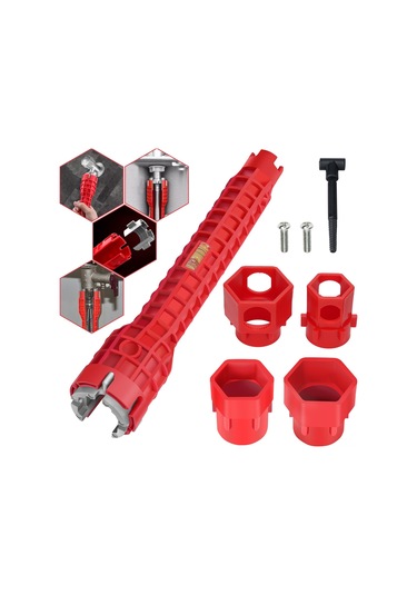 Ximistore9 14-in-1 Evsel Boru Araç Seti - Mutfak Ve Banyo Musluk Somunlarını Montaj Ve Çıkarma İçin Çok Fonksiyonlu Anahtar Diğer