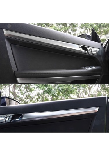 Mercedes Benz E Sınıfı Coupe W207 C207 W20 E200 E260 E300 2009-2013 İçin Gümüş Araba Kapı Paneli Döşeme Şeridi, 4 Adet
