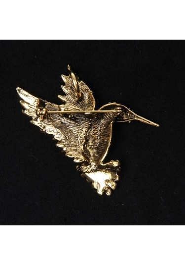 Trendooze Vintage Suntek Pin Hummingbird Hayvan Güzel Giyim Diamante Broş Qg Çok Renkli