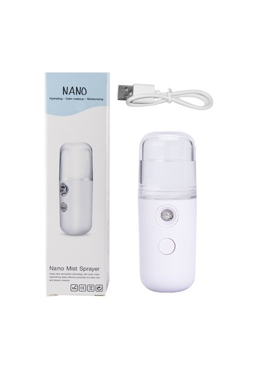 Vkemall Siyah Mini Taşınabilir Nano Sprey Cilt Nemlendirici, 30ml Su Deposu, Tek Tuşlu Kontrol, Soğuk Buhar, Makyajı Bozmayan Güzellik Aleti