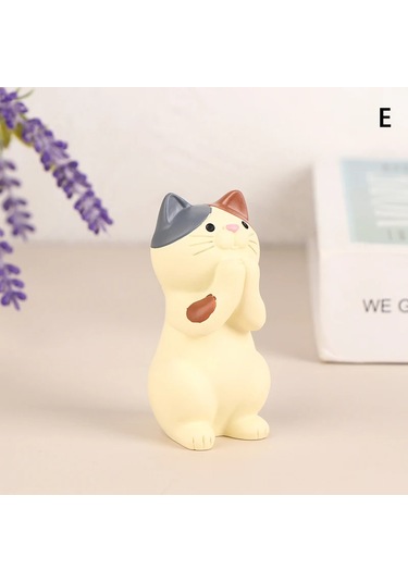 Goldenqian 1 Adet Japonya Tarzı Gözlük Cep Telefonu Tutucu Kırtasiye Masaüstü Kedi Dekorasyon Koleksiyon Ev Dekor Reçine Zanaat Süsler E E