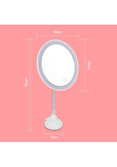 Land Of Myth Şerit Led Işıklı 10x Banyo Makyaj Tıraş Aynası