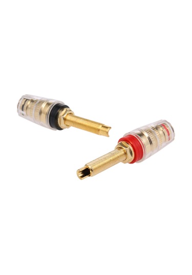 Yuntech01 1 Çift 24k Altın Kaplı Hoparlör Bağlantı Ucu, 4mm Muz Plug, Ses Bağlayıcı, Sol-sağ Ses Kolu, Uzun Tip, Bakır+abs Malzeme Palmiye