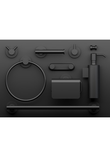 Line Bathroom Master Havluluk 128628 Mat Siyah Yuvarlak 175 Mm Siyah