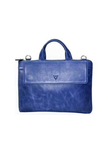 Gerçek Deri Laptop Askılı Evrak Çantası / 9517 Lacivert Dumanlı -120533 Siyah
