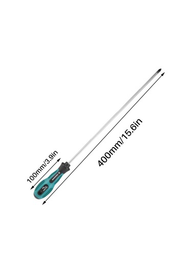 Leasetake Paket 12 İnç Uzunluğunda Yivli Ve Phillips Tornavida Düz Bıçaklı Tornavida Kauçuk Saplı Manyetik Tornavida