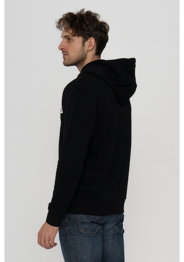 Jack & Jones Erkek Logo Baskili Kapüsonlu Sweatshirt - Deldrick 12193083 Black Siyah
