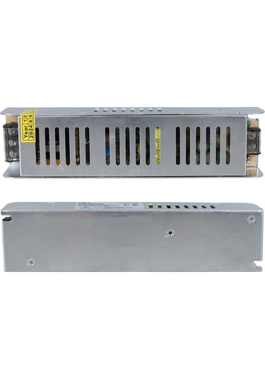 Ayt Ledx Aln-m1210s 12 Volt 10 Amper 120 Watt Slim Metal Kasa Adaptör Şerit Led Güvenlik Kamerası Adaptörü 190x48x38mm