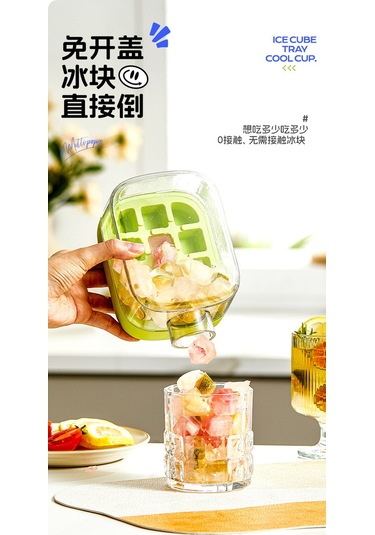 Cool Ev Tipi Taşınabilir Pipetli Buz Kalıbı Bardak 500 Ml Pembe