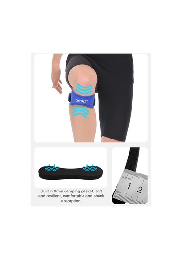 Moveevo Mavi Bilekli Dışarıda Bisiklet Sürme Dağcı Basketbol Diz Koruyucu, Basınçlı Patella Koruma Bandı, Kolay Takılabilir Spor Dizlik Tek Adet Mavi