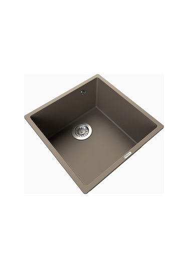 Polex Cristalüx Granit Evye P-X40 Toprak Tezgah Altı Ve Tezgah Üstü Kare Mutfak Evyesi 53.8x44 CM