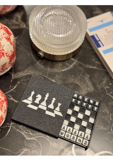Cep Santrancı - Kompakt Ve Taşınabilir 8cm X 8cm Boyutunda 3d Baskılı Satranç Seti
