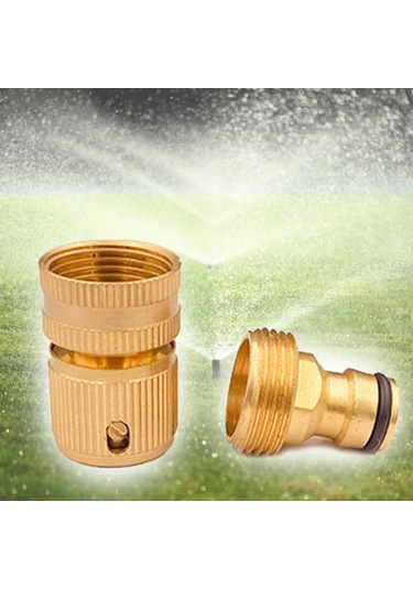 Qingmipy 3/4" Pirinç Bahçe Hortumu Bağlantısı - Su Geçirmez Ve Dayanıklı Diğer