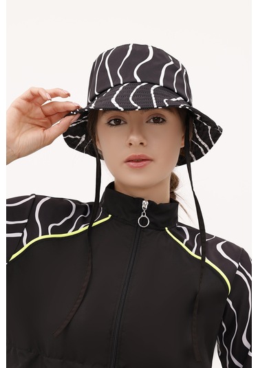 Desenli Bucket Şapka Rş-113 Duru Siyah01 Siyah