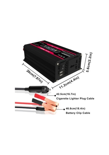 Wondernest Zhizun Modifiye 4000w 12v - 220v Sinewave Araç İnvertörü Siyah