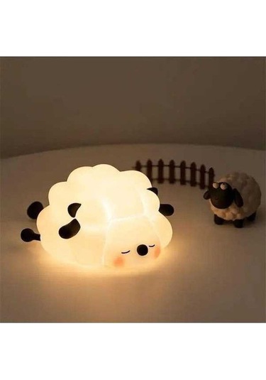 Novahub Koyun Led Gece Lambası: Sevimli Panda & Tavşan Usb Şarjlı Z Başucu Dekor Çocuk Gece Işıkları 57000013 Koyun